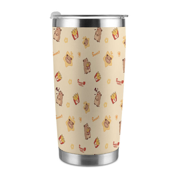 20oz Silver Rim Double-Wall Insulated Car Tumbler