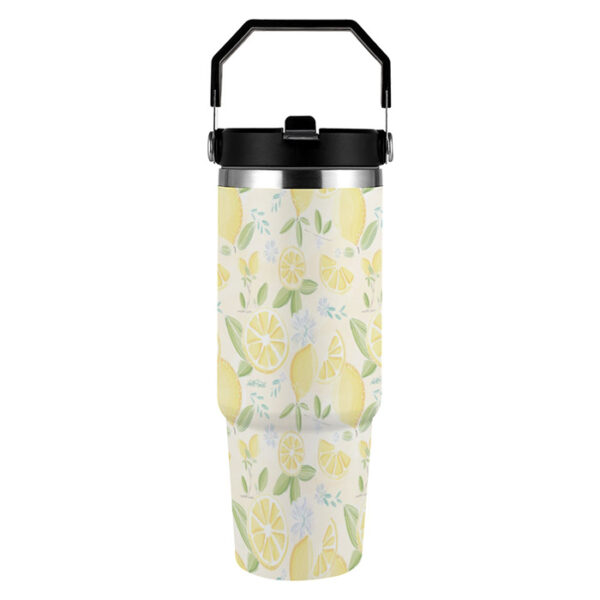 Customizable 30oz Insulated Car Tumbler with Handle - Powder Coated, Leak-Proof & Personalizable